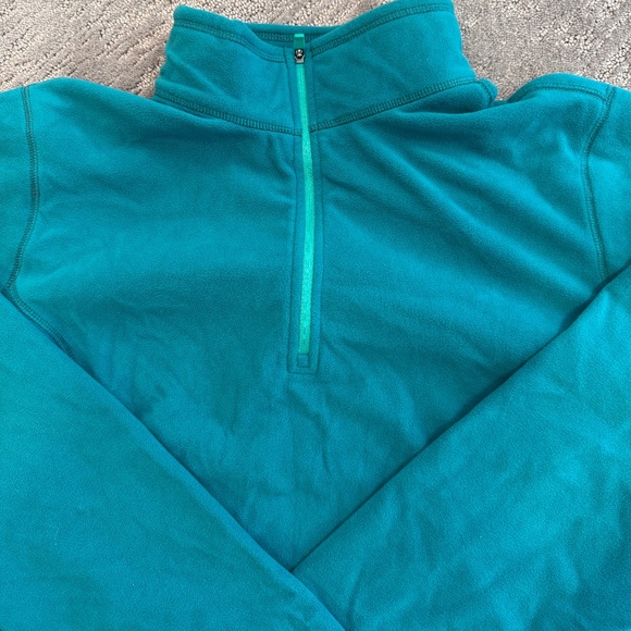 Eddie Bauer Teal Green Quarter Zip Fleece Pullover - Picture 4 of 9